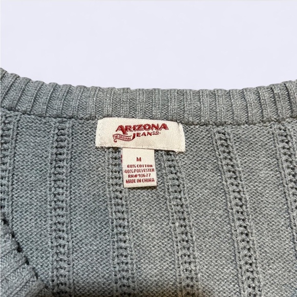 Arizona grey & white v neck sweater - Picture 3 of 6